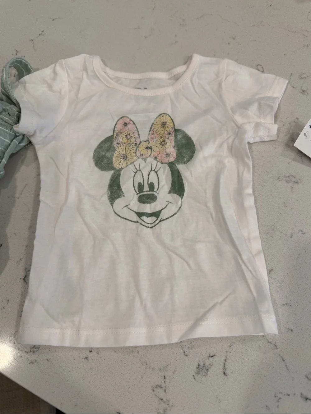 Disney Green and Cream Floral Minnie Suspender Dress Set (12 Month)